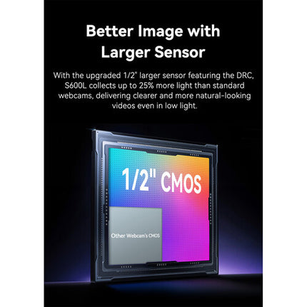 EMEET SmartCam S600L Webcam 4K 8MP con Luz Anular RGB y Autofocus Rápido