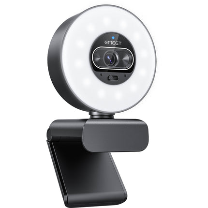 EMEET SmartCam S600L Webcam 4K 8MP con Luz Anular RGB y Autofocus Rápido