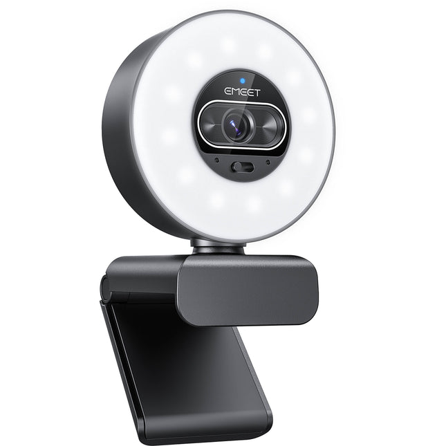 EMEET SmartCam S600L Webcam 4K 8MP con Luz Anular RGB y Autofocus Rápido