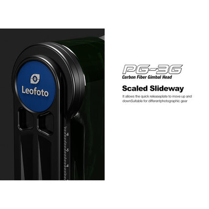 Leofoto PG-3 Cabezal Gimbal Fibra de Carbono 55 lb 9.25" Verde