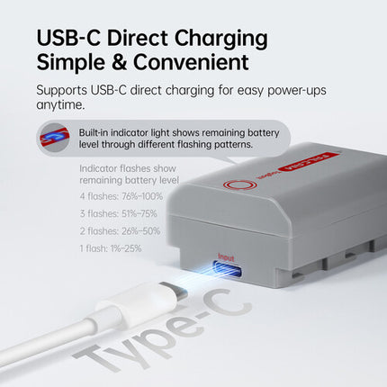 Falcam TagBatt Batería NP-FZ100 2600mAh Carga Directa USB-C Seguridad Múltiple