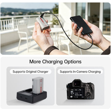 Falcam TagBatt Batería LP-E6 2600mAh USB-C con Protección y Tracking Apple