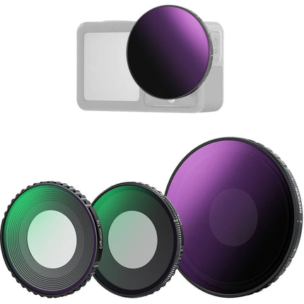 Neewer Set de 3 Filtros VND CPL Difusión para DJI Osmo Action 4 y 5 Pro