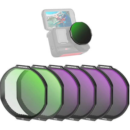 Neewer Set de 6 Filtros ND8 ND16 ND32 ND64 CPL UV para Insta360 Ace Pro 2