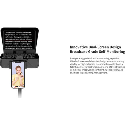 Desview T5 11" Teleprompter Plegable para Smartphone Doble Pantalla Teleprompter
