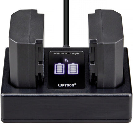 Watson Mini Twin Cargador para Baterías NP-FZ100 Carga Dual Rápida 27W