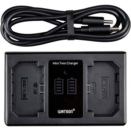 Watson Mini Twin Cargador para Baterías NP-FZ100 Carga Dual Rápida 27W