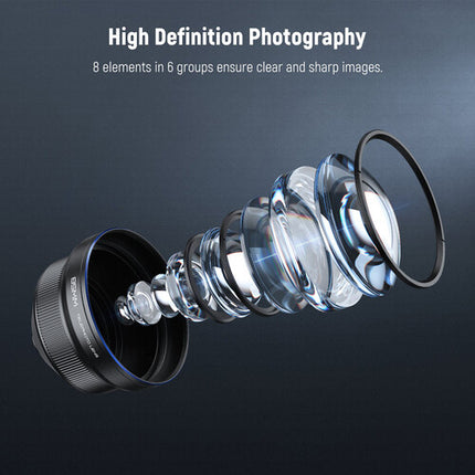 Neewer 85mm Teleobjetivo HD 2.5x para Backplates 17mm con Filtro 72mm