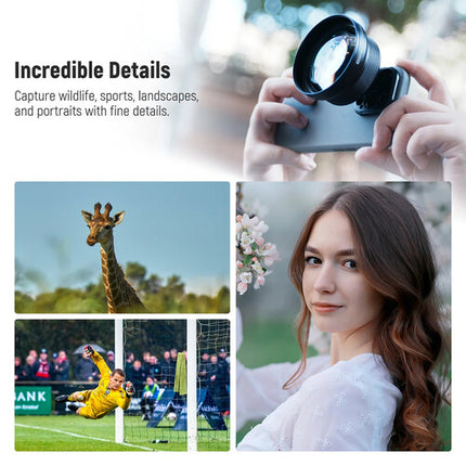 Neewer 85mm Teleobjetivo HD 2.5x para Backplates 17mm con Filtro 72mm