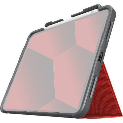 STM Dux Ultra Funda para iPad A16 y 10ª Generación Roja con Soporte y Almacenamiento para Apple Pencil