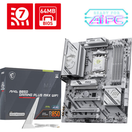MSI MAG B850 GAMING PLUS MAX WIFI Placa base AM5 ATX DDR5 Wi-Fi 7 Bluetooth 5.4