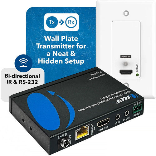 OREI Extensor HDMI sobre HDBaseT 4K60 4:4:4 230' con Placa de Pared TX