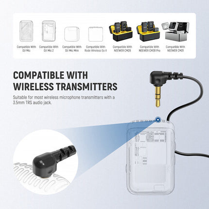 Neewer LM8 Mini Micrófono Lavalier 3.5mm 4mm Cápsula 2-Pack