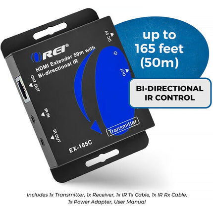 OREI Extensor HDMI sobre Cat 6/7 1080p 164 pies con IR bidireccional y salida local