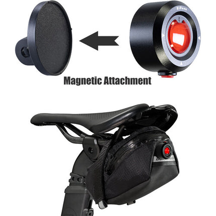 RIPOON Q100E Cámara para Bicicleta 1080p 60fps 140° con Luz Magnética Q10