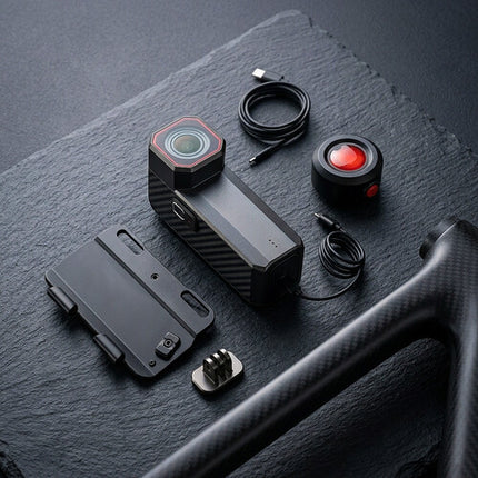 RIPOON Q100E Cámara para Bicicleta 1080p 60fps 140° con Luz Magnética Q10