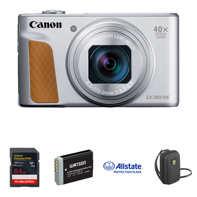 Canon PowerShot SX740 HS Cámara Digital Silver Kit Deluxe 64GB 1010mAh