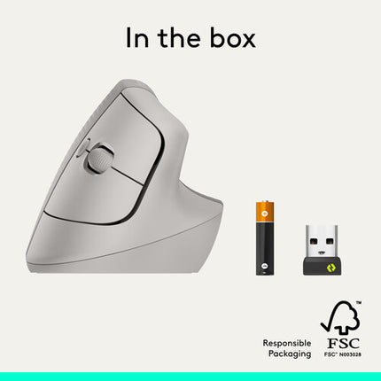 Logitech Lift Ratón Ergonómico Vertical Inalámbrico 4000 dpi USB Bluetooth