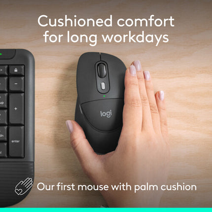 Logitech Signature Comfort Plus M850 L Ratón Inalámbrico Bluetooth 5.2 4000 dpi Graphite
