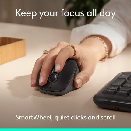 Logitech Signature Comfort Plus M850 L Ratón Inalámbrico Negro 4000 dpi Bluetooth 5.2 LE