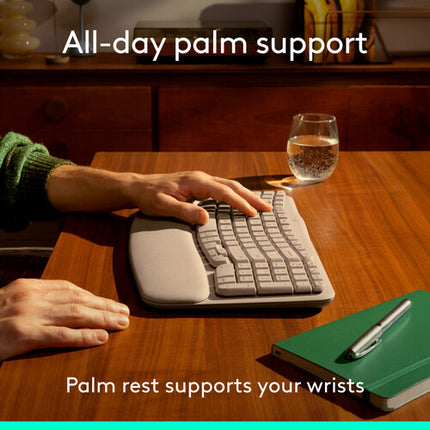 Logitech Wave Keys Teclado Ergonómico Inalámbrico 2.4 GHz Bluetooth Arena