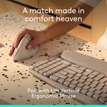 Logitech Wave Keys Teclado Ergonómico Inalámbrico 2.4 GHz Bluetooth Arena