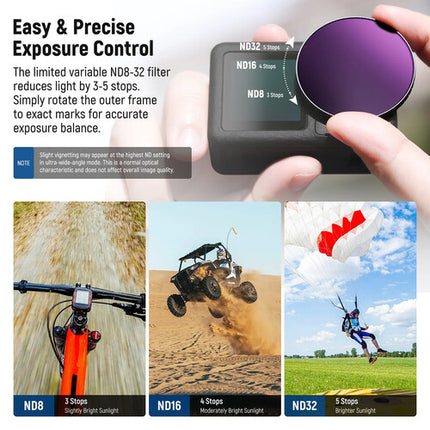 Neewer Set de 3 Filtros VND CPL Difusión para DJI Osmo Action 4 y 5 Pro