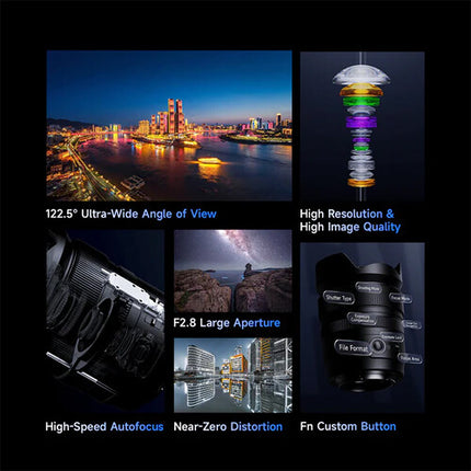 Brightin Star 12mm f/2.8 AF Lente Gran Angular para Sony E con Filtro de Noche