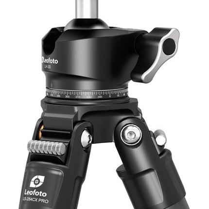 Leofoto LS-284CX PRO Ranger Trípode de fibra de carbono 6.5 a 53.9 pulgadas 22 lb carga máxima con cabezal esférico LH-30LR y funda de transporte