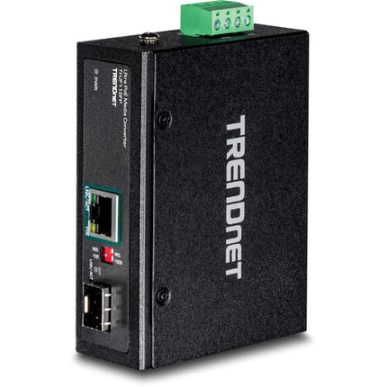 TRENDnet TI-UF11SFP Convertidor Industrial Gigabit SFP a RJ45 PoE++ 95W DIN-Rail