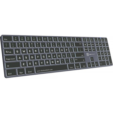Logickeyboard Dyslexie TITAN Teclado inalámbrico para Mac con batería 1500mAh y retroiluminación ajustable