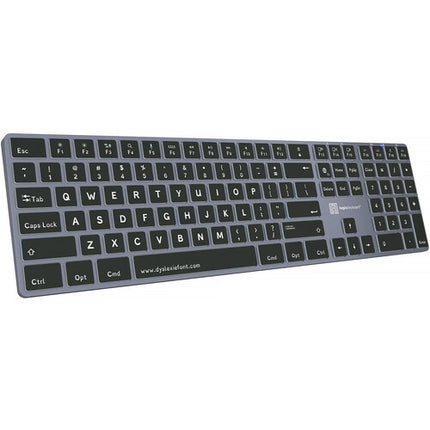 Logickeyboard Dyslexie TITAN Teclado inalámbrico para Mac con batería 1500mAh y retroiluminación ajustable