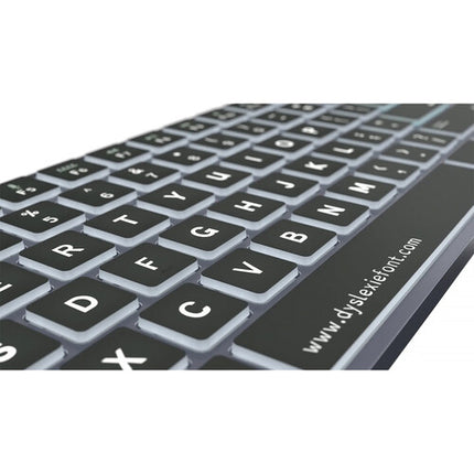 Logickeyboard Dyslexie TITAN Teclado inalámbrico para Mac con batería 1500mAh y retroiluminación ajustable