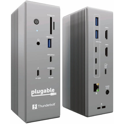 Plugable Thunderbolt 5 Docking Station Estación de Acoplamiento 140W Dual 8K Cable 80 Gb/s