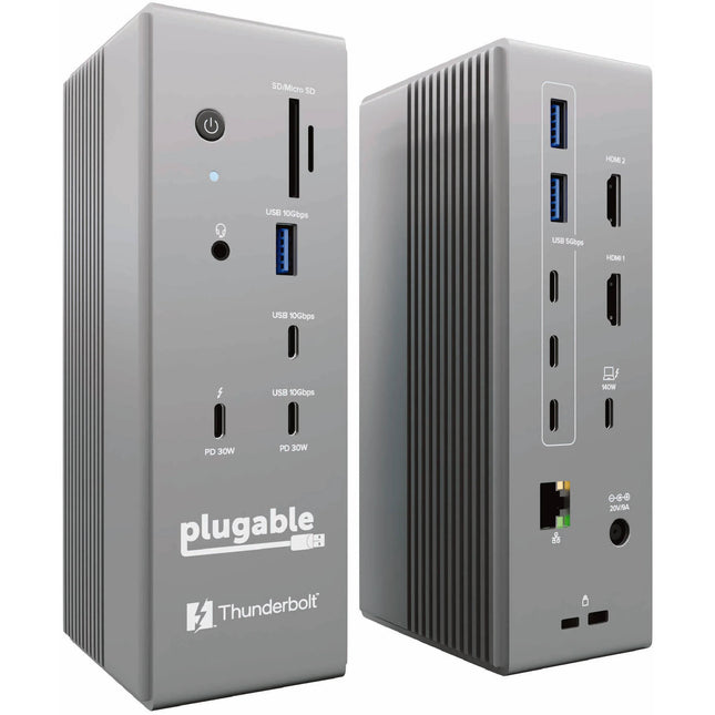 Plugable Thunderbolt 5 Docking Station Estación de Acoplamiento 140W Dual 8K Cable 80 Gb/s