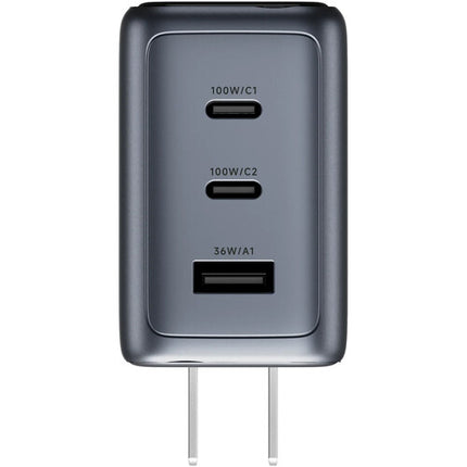 ReelCharge 3 en 1 Cargador USB 100W con pantalla inteligente 2 USB-C 1 USB-A