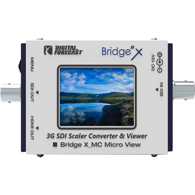 DIGITAL FORECAST X_MC Micro View Escalador 3G-SDI con Pantalla LCD 2" y Adaptador de Corriente