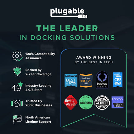 Plugable Thunderbolt 5 Docking Station Estación de Acoplamiento 140W Dual 8K Cable 80 Gb/s