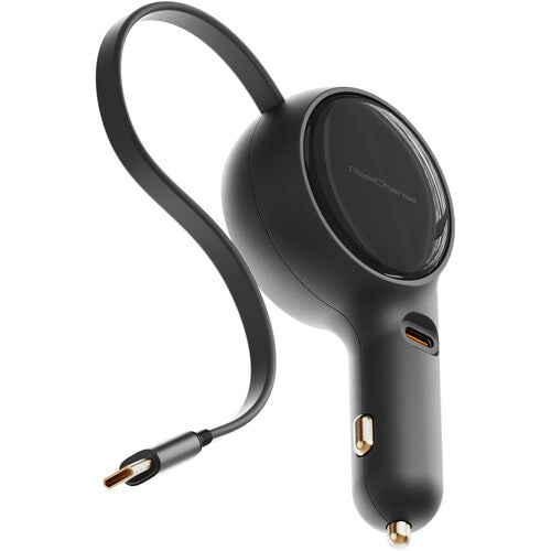 ReelCharge Cargador de Coche USB-C 60W Cable Retráctil 79 cm