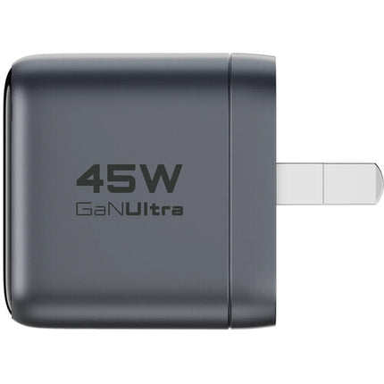 ReelCharge Cargador USB-C 45W con Pantalla TFT Multicolor y Enchufe Plegable