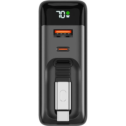 Cargador USB ReelCharge 3 en 1 70W Pantalla LED Retráctil 31" Negro