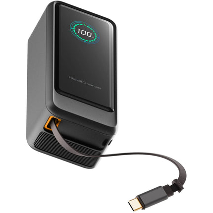 ReelCharge ReelPro Power Bank 10000mAh 45W con Cable Retráctil y Enchufe Plegable