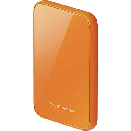 ReelCharge Power Bank 5000mAh Cristal Templado Carga Inalámbrica 15W Naranja