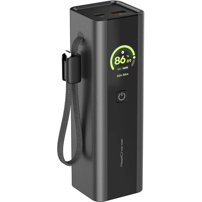 ReelCharge ReelPro Power Bank 20000mAh 165W con Cable USB-C Pulsera