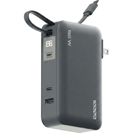 ReelCharge Flex Power Bank USB-C 10000mAh 65W con Enchufe Plegable