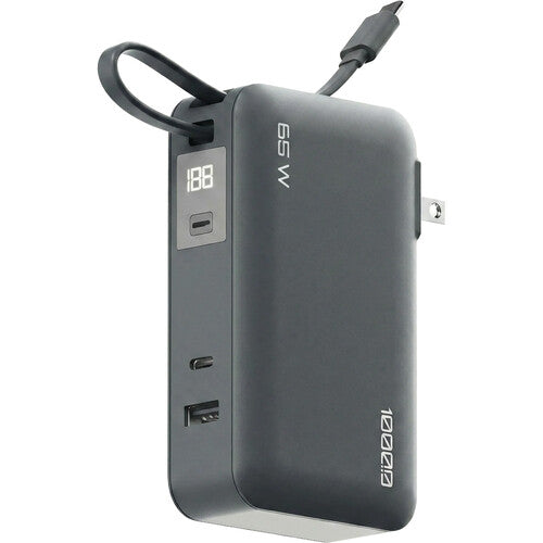 ReelCharge Flex Power Bank USB-C 10000mAh 65W con Enchufe Plegable