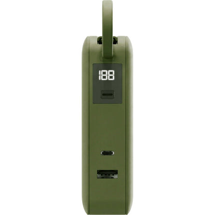 ReelCharge Flex Power Bank USB-C 10000mAh 65W con enchufe plegable verde