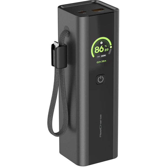 ReelCharge ReelPro Batería Externa 27000mAh 200W con Cable USB-C 11"