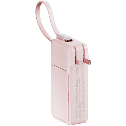 ReelCharge ReFlextion Power Bank USB-C 10000mAh 45W Rosa con Espejo Plegable