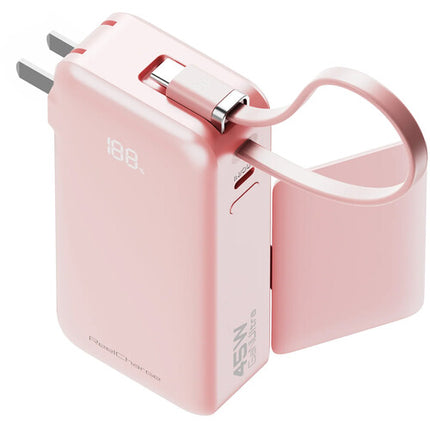 ReelCharge ReFlextion Power Bank USB-C 10000mAh 45W Rosa con Espejo Plegable